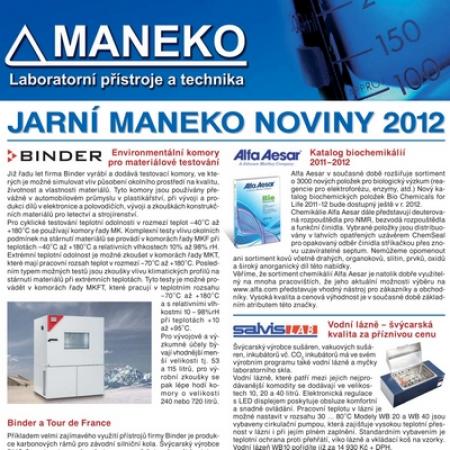 Právě vyšly JARNÍ MANEKO NOVINY 2012! V novin&aacute;ch přestavujeme zaj&iacute;mavou nab&iacute;dku filtrů ASURA do digestoř&iacute; a  skř&iacute;ň&iacute; na chemik&aacute;lie,&nbsp; bezpečnostn&iacute;ch skř&iacute;n&iacute; ASECOS, ultrazvukov&eacute;ho  homogeniz&aacute;toru s v&yacute;konem 200 Watů od firmy HIELSCHER, čtyřkan&aacute;lov&eacute;ho  multimetru Orion VERSA STAR, Pipetmanu L od firmy GILSON a řadu dal&scaron;&iacute;ch  laboratorn&iacute;ch novinek.